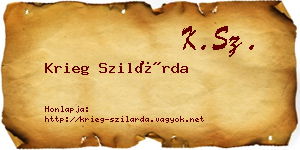 Krieg Szilárda névjegykártya